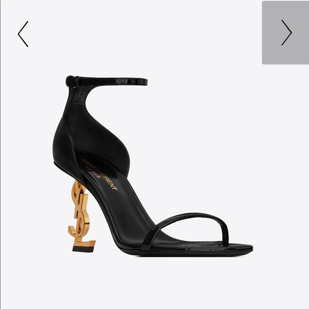 YSL Opyum Patent Leather Sandals – Gold Heel – NEW/Never Worn – Authentic